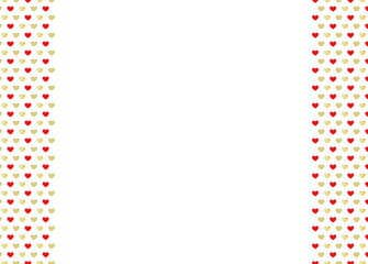 Obraz premium 赤色＆ゴールドハートの背景素材（サイド） 