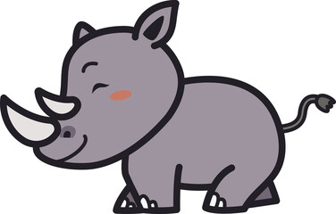 Cartoon rhinoceros illustration