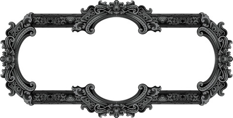 vintage classic engraving style template frame vector design, color editable