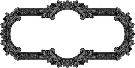 vintage classic engraving style template frame vector design, color editable