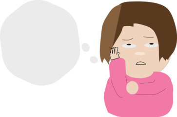 考える女性と吹き出し