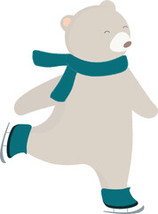 Bear on ice skates