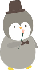 Penguin boy illustration