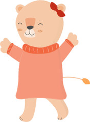 Lion girl illustration