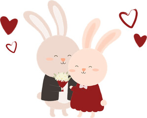 Rabbit couple illustration