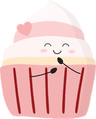 Cupcake character couple illustration