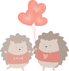 Porcupine couple illustration