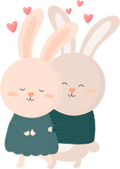 Rabbit couple illustration
