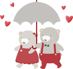 Bear couple illustration