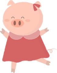 Pig character illustration