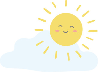 Sun with cloud illustration