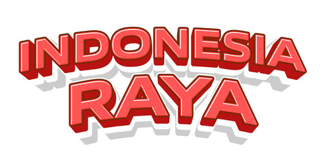 Fototapeta premium Indonesian Independence Day 3D Text