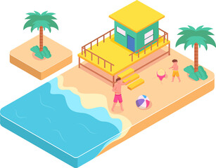 Beach activity isometric