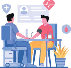 Doctor measuring arterial blood pressure