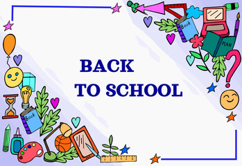 Obraz premium background with doodles for a poster on September 1