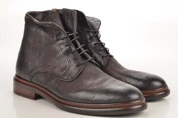 leather boots isolated on white 