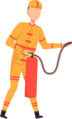 Firefighter character illustration