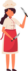 Female chef character illustration