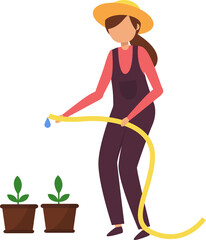 Cartoon female gardener characterCartoon female gardener character