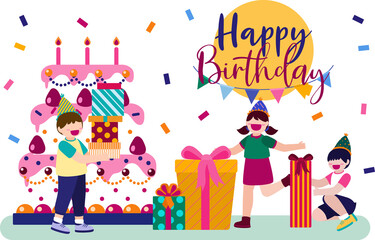 People has birthday party