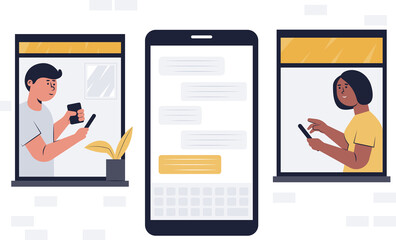 People chatting on smartphone