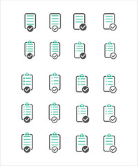 checklist icon set. Vector illustration. Checklist icon pack sign symbol apps or web interface
