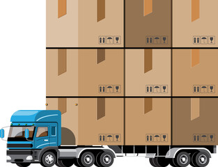 Cartoon box truck illustration