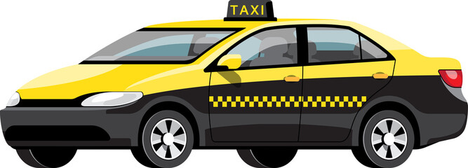 Fototapeta na wymiar Cartoon taxi illustration