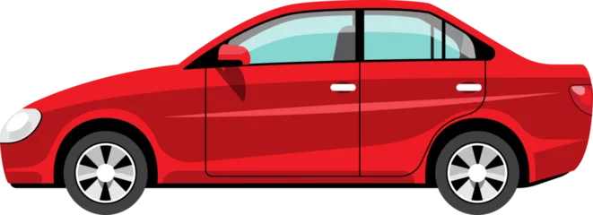 Foto auf Acrylglas Cartoon-Autos Cartoon car sedan illustration