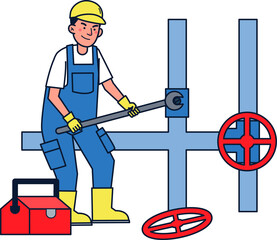 Fototapeta premium Repairman character