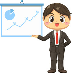 Businessman present project