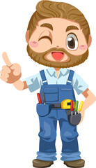 Obraz na płótnie Canvas Construction worker character