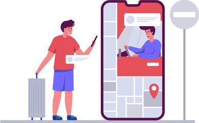 Man chatting on smartphone with friend