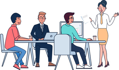 Business staff in meeting room