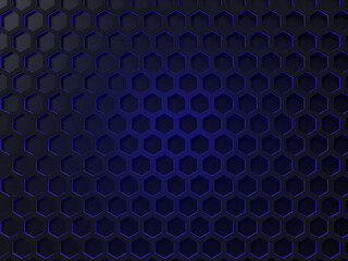 Black abstract background with  blue backlight, Grunge surface,Modern shape concept, 3d Rendering.