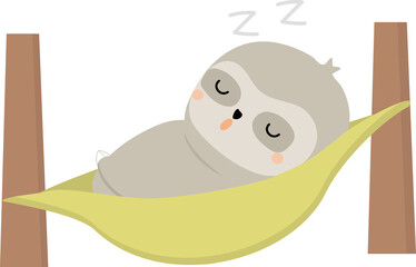 Sloth character sleeping illustration