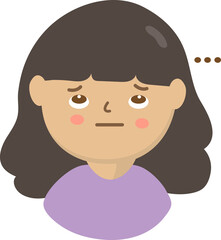 Thoughtful woman character illustration