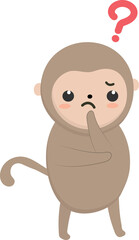 Monkey character puzzled