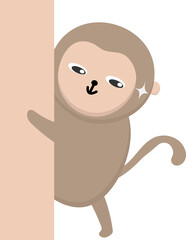 Obraz premium Monkey character surprised