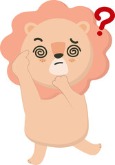 Surprised lion character