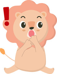 Obraz premium Confused lion character