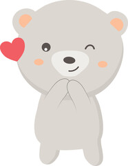 Bear with heart illustration