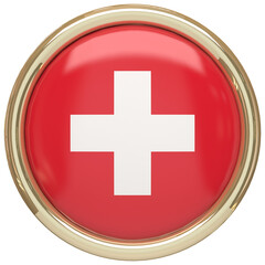 Isolated Badge with the swiss flag on transparent background