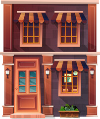 European townhouse buildings illustration