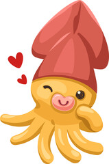 Fototapeta premium squid cute cartoon