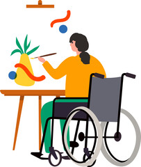 disable person painting