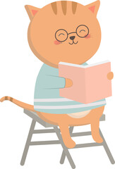 Fototapeta premium Cat goes to school