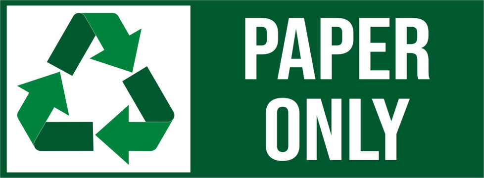 paper only with green recycle symbol label