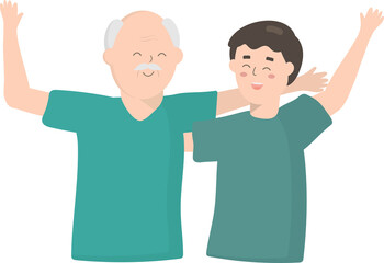 Fototapeta premium Son took care of the elderly father