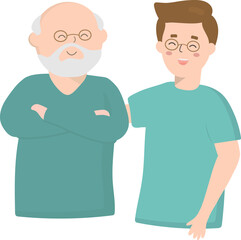 Fototapeta premium Son took care of the elderly father